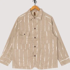 Linen Glitter Phillies Stripe Cactus Coverall - Ecru