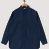 Linen Work Shirt - Indigo Check