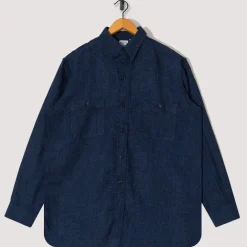 Linen Work Shirt - Indigo Check