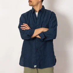 Linen Work Shirt - Indigo Check