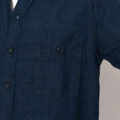 Linen Work Shirt - Indigo Check