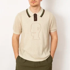 Logo Head Pointelle Polo - Natural