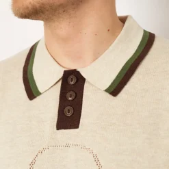 Logo Head Pointelle Polo - Natural