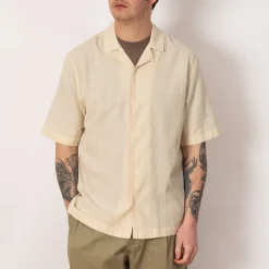 Loose Weave Check Shirt - Ecru