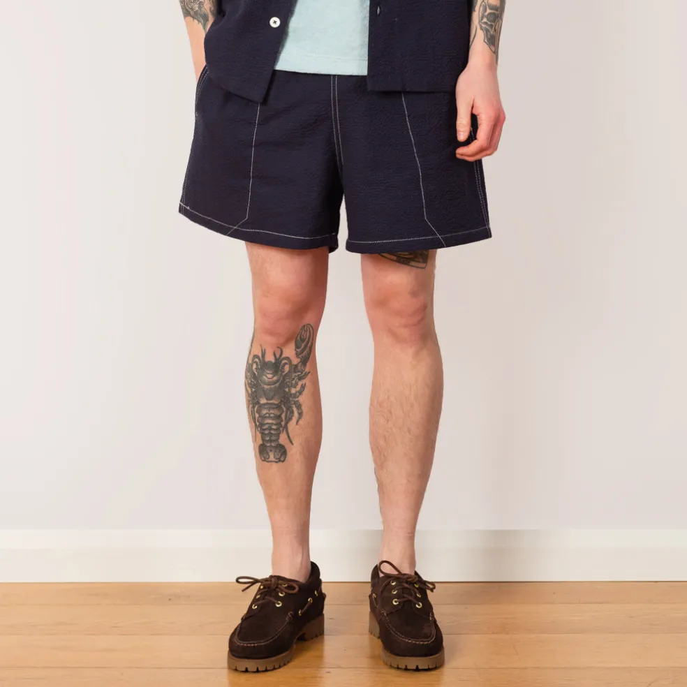 Magic Short - Navy Seersucker