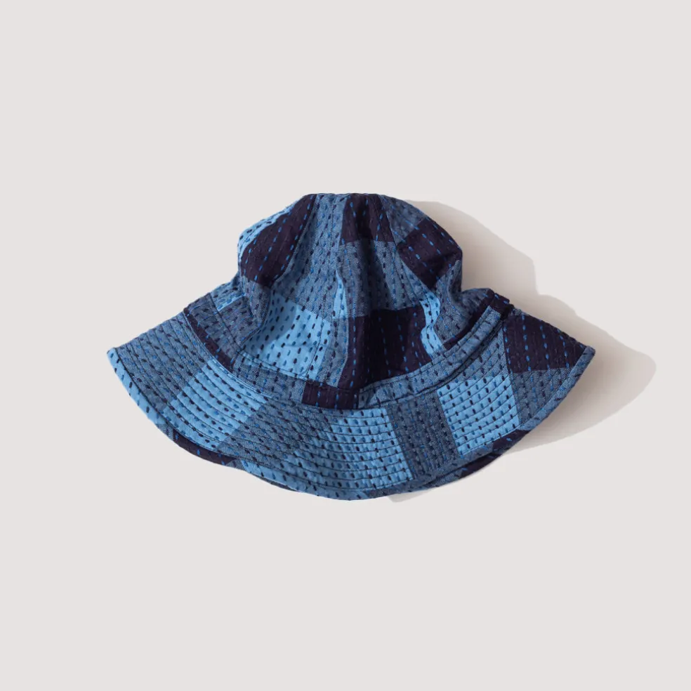 MIL Hat Sashiko Plaid - Indigo