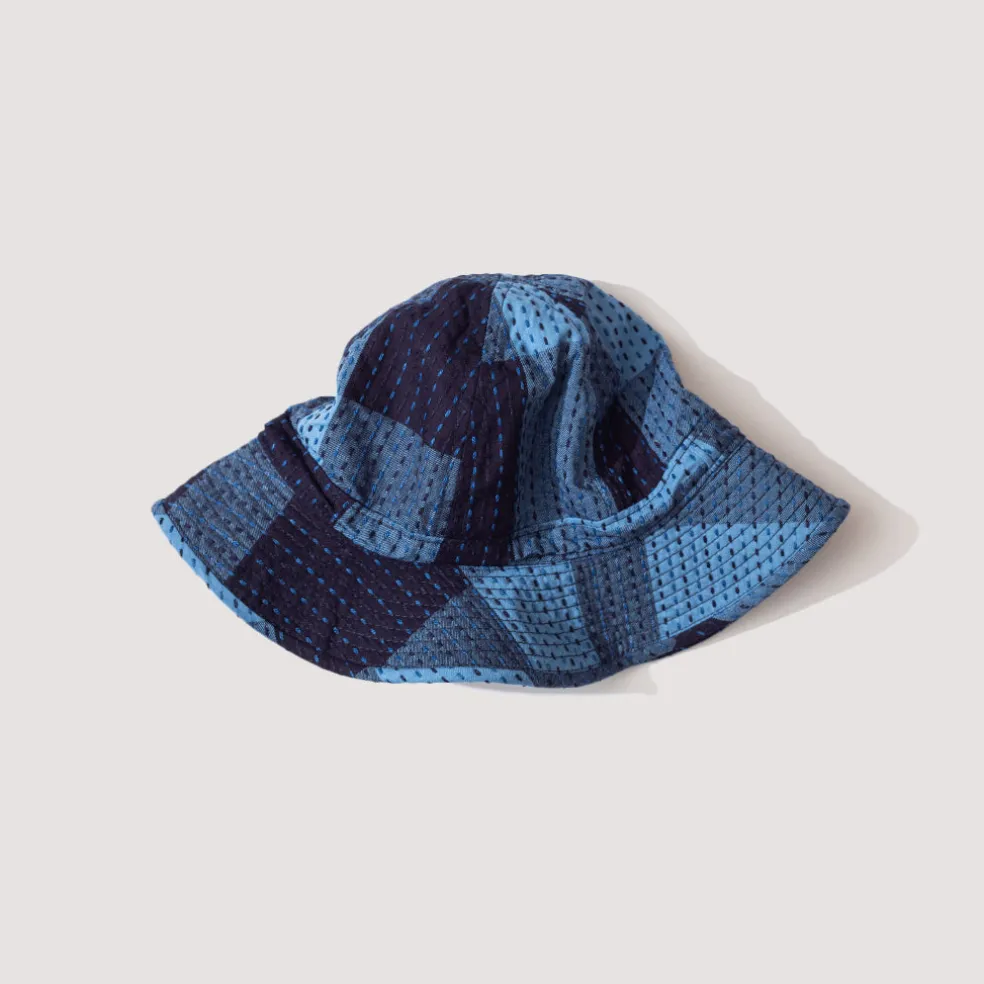 MIL Hat Sashiko Plaid - Indigo