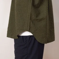 Mo Oversized S/S Stripe Shirt - Moss Green