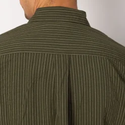Mo Oversized S/S Stripe Shirt - Moss Green