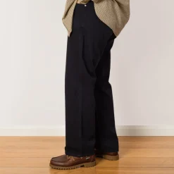 Mogens Relaxed 5 Pocket Heavy Twill Trousers - Dark Navy