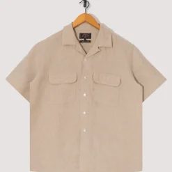 Open Collar Shirt - Beige