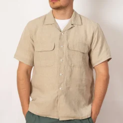 Open Collar Shirt - Beige