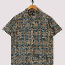 Open Collar Shirt - Blue