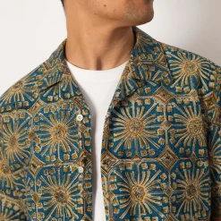 Open Collar Shirt - Blue