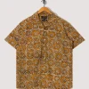 Open Collar Shirt - Yellow Sun Flower