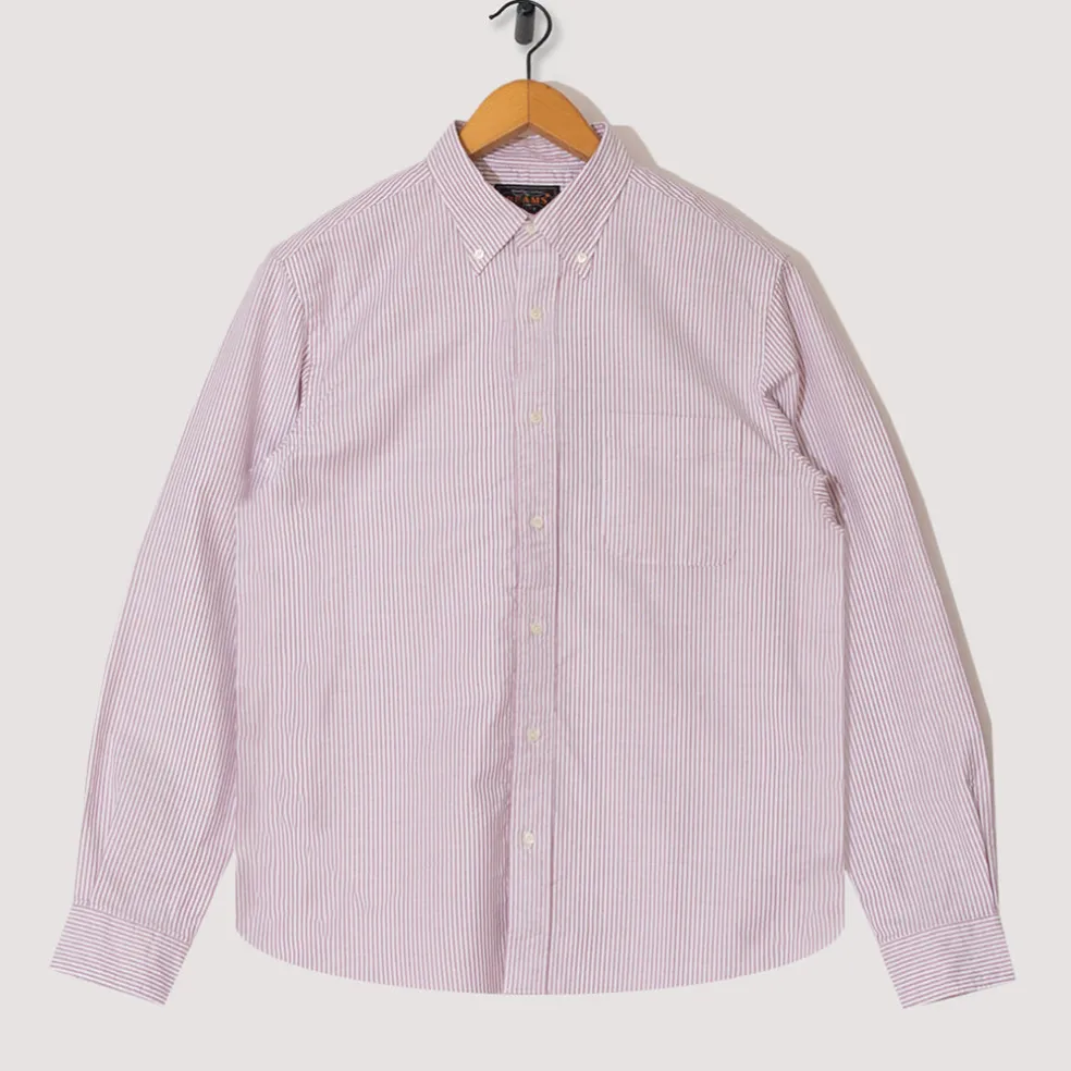 Oxford Candy Stripe Shirt - Wine