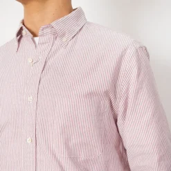 Oxford Candy Stripe Shirt - Wine