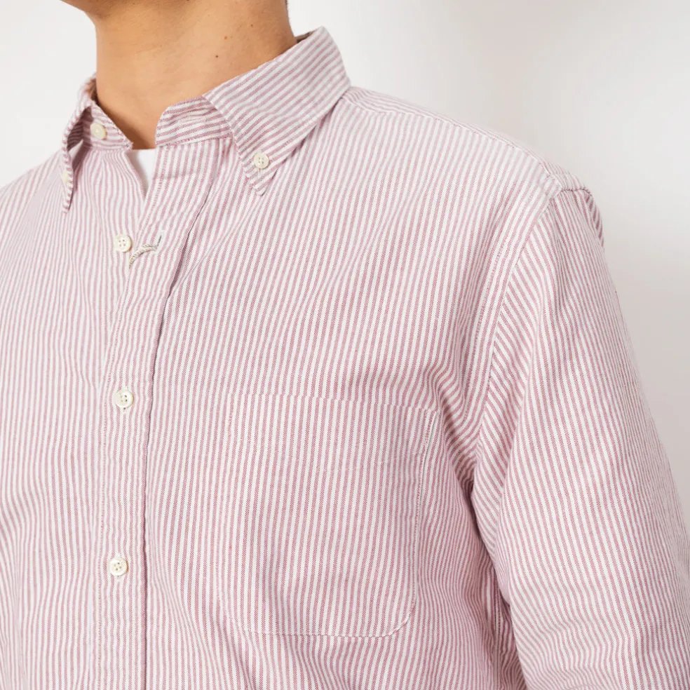 Oxford Candy Stripe Shirt - Wine