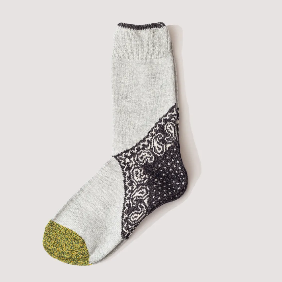 Paisley Bandana Socks - Black