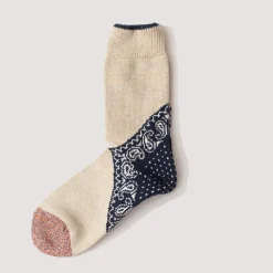 Paisley Bandana Socks - Navy