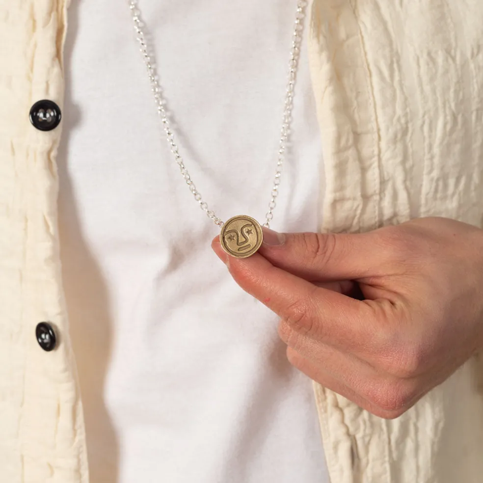 Penna Button Necklace - Polished