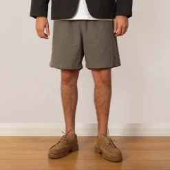 Per Cotton Tencel Shorts - Mid Khaki
