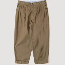 2 Pleat Twill Trouser - Olive