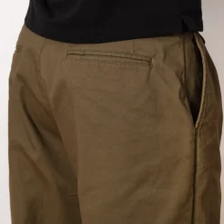 2 Pleat Twill Trouser - Olive