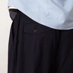 Pleated Track Pant - Navy Seersucker