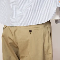 Pleated Track Pant - Stone Twill