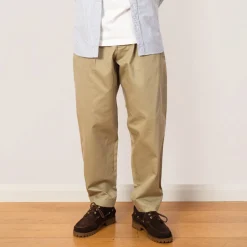 Pleated Track Pant - Stone Twill