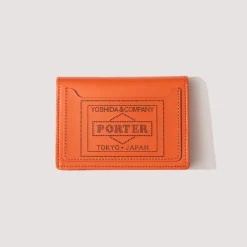 PS Leather Wallet Card Case - Orange