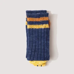Rainbow Happy Heel Socks - Navy