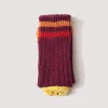 Rainbow Happy Heel Socks - Burgundy