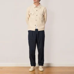 Recycled Poly Tech Pleated Track Pant - Navy