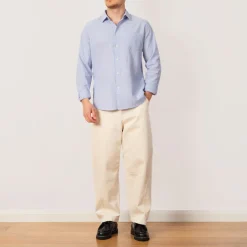 Relaxed Fit Shirt - Blue Texture