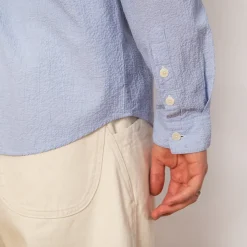 Relaxed Fit Shirt - Blue Texture