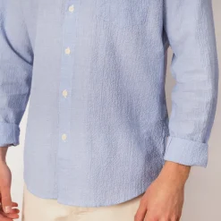 Relaxed Fit Shirt - Blue Texture