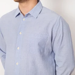 Relaxed Fit Shirt - Blue Texture