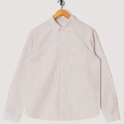 Relaxed Fit Shirt - Sage Microstripe Slub