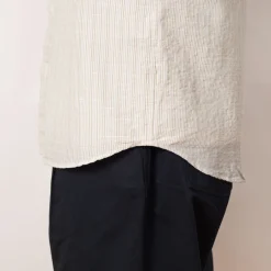 Relaxed Fit Shirt - Sage Microstripe Slub