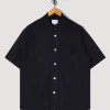 Rollo Cotton Linen SS Shirt - Dark Navy