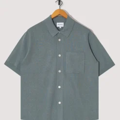 Rollo Cotton Linen SS Shirt - Greyish Blue