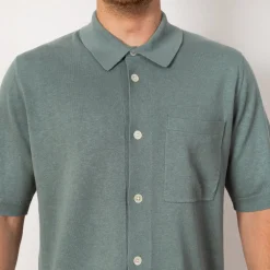 Rollo Cotton Linen SS Shirt - Greyish Blue