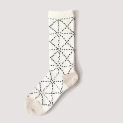 Sashiko Socks - Ecru