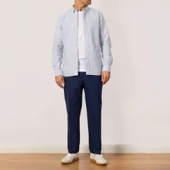Seersucker Ivy Trouser - Navy Solid