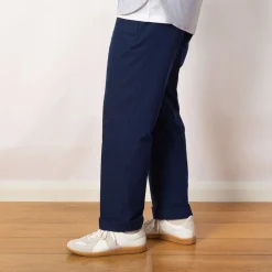 Seersucker Ivy Trouser - Navy Solid