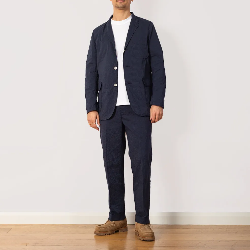 Seersucker Ivy Trousers - Navy