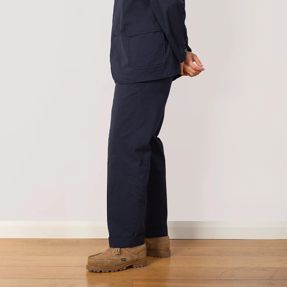 Seersucker Ivy Trousers - Navy
