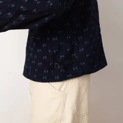 Short Coverall Jacket Printed Kasuri - Papillon